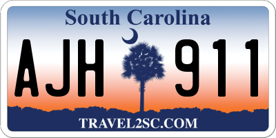 SC license plate AJH911