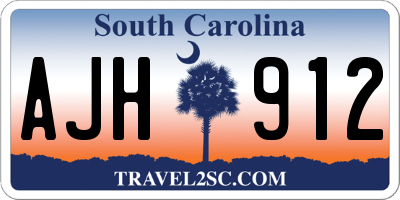 SC license plate AJH912