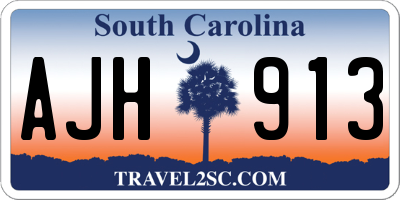SC license plate AJH913