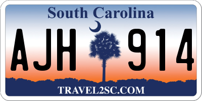 SC license plate AJH914