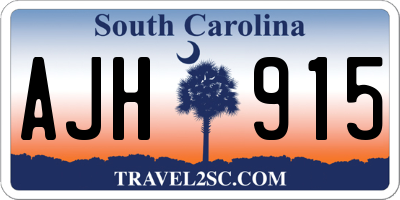 SC license plate AJH915