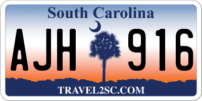 SC license plate AJH916