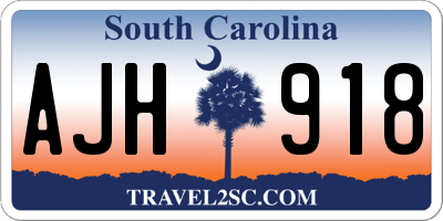 SC license plate AJH918