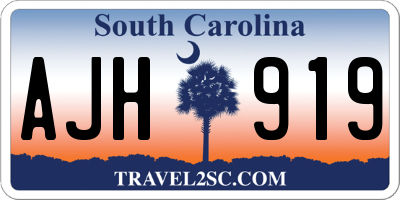 SC license plate AJH919