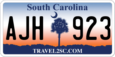 SC license plate AJH923