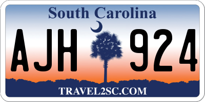 SC license plate AJH924