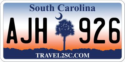 SC license plate AJH926