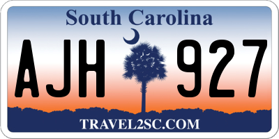 SC license plate AJH927