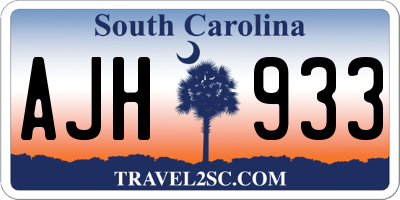 SC license plate AJH933