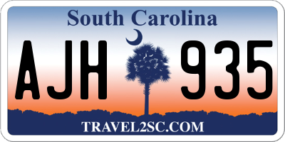 SC license plate AJH935