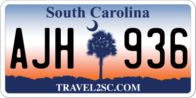 SC license plate AJH936