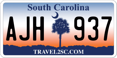 SC license plate AJH937