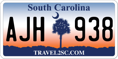 SC license plate AJH938