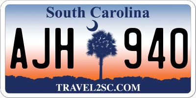 SC license plate AJH940