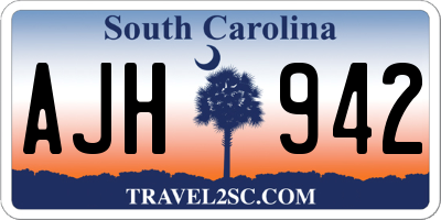SC license plate AJH942