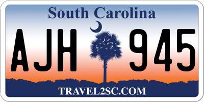 SC license plate AJH945