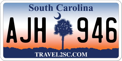 SC license plate AJH946