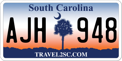 SC license plate AJH948