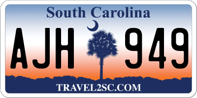 SC license plate AJH949