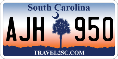 SC license plate AJH950