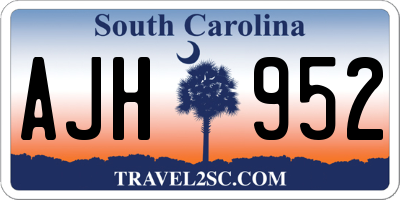 SC license plate AJH952