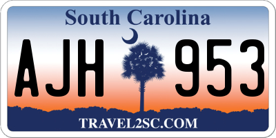 SC license plate AJH953