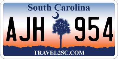 SC license plate AJH954