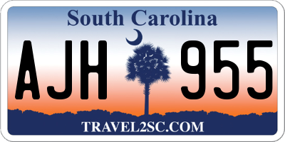 SC license plate AJH955