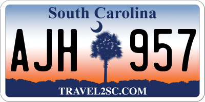 SC license plate AJH957