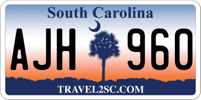 SC license plate AJH960