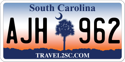 SC license plate AJH962
