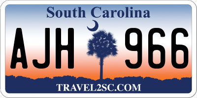 SC license plate AJH966