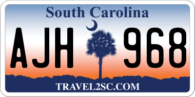 SC license plate AJH968