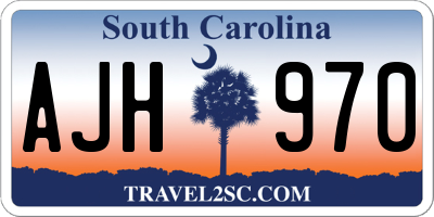 SC license plate AJH970