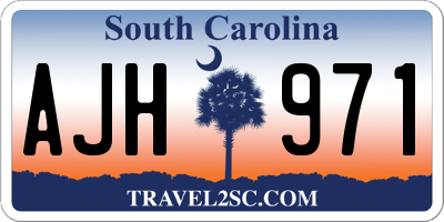 SC license plate AJH971