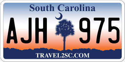 SC license plate AJH975