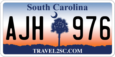 SC license plate AJH976