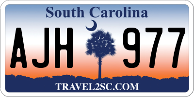 SC license plate AJH977