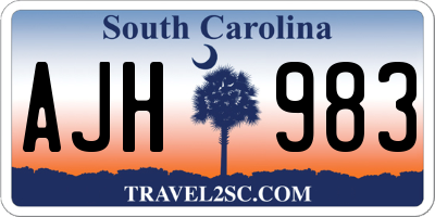 SC license plate AJH983