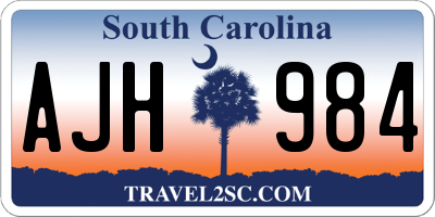 SC license plate AJH984