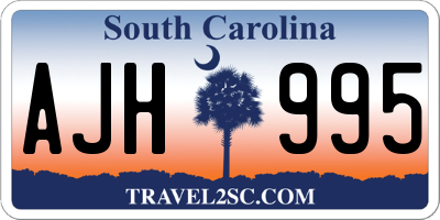 SC license plate AJH995