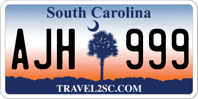 SC license plate AJH999