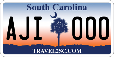 SC license plate AJI000
