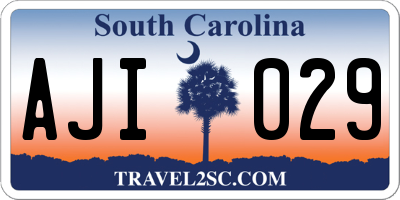 SC license plate AJI029