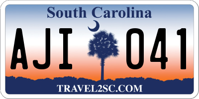 SC license plate AJI041