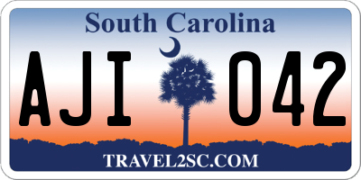SC license plate AJI042