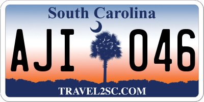 SC license plate AJI046