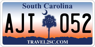 SC license plate AJI052
