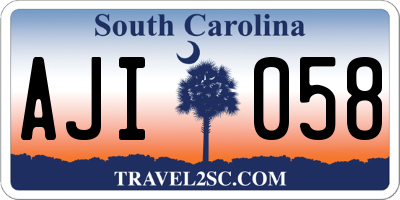 SC license plate AJI058