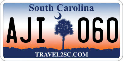 SC license plate AJI060